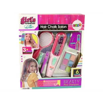 LEAN TOYS Haar-Färbeset mit Glätteisen und Strähnen, 6 Farben