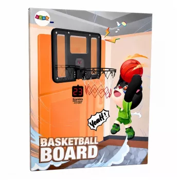 LEAN TOYS Hängender Basketballkorb mit Rückbrett, Punktezähler, Lichtern und Sound