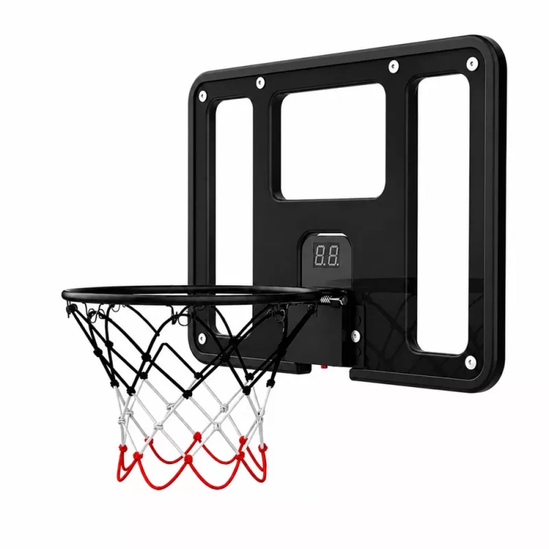 LEAN TOYS Hängender Basketballkorb mit Rückbrett, Punktezähler, Lichtern und Sound