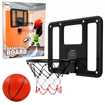 LEAN TOYS Hängender Basketballkorb mit Rückbrett, Punktezähler, Lichtern und Sound
