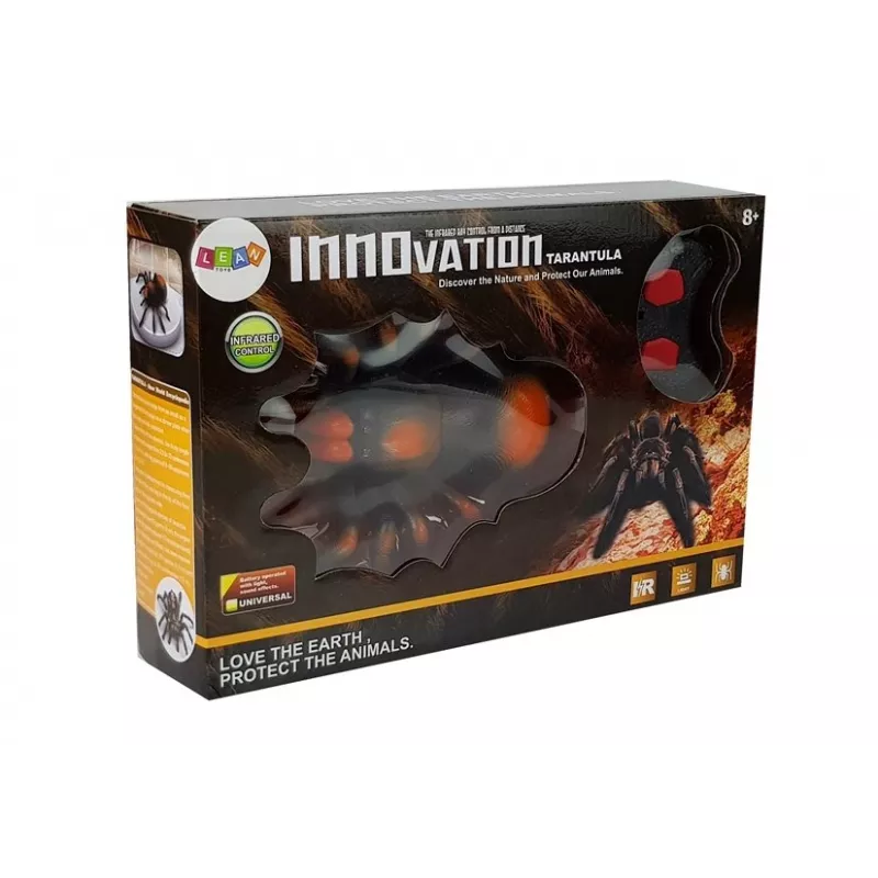 LEAN TOYS Riesige batteriebetriebene Spinne ferngesteuert R/C Schwarz-Orange
