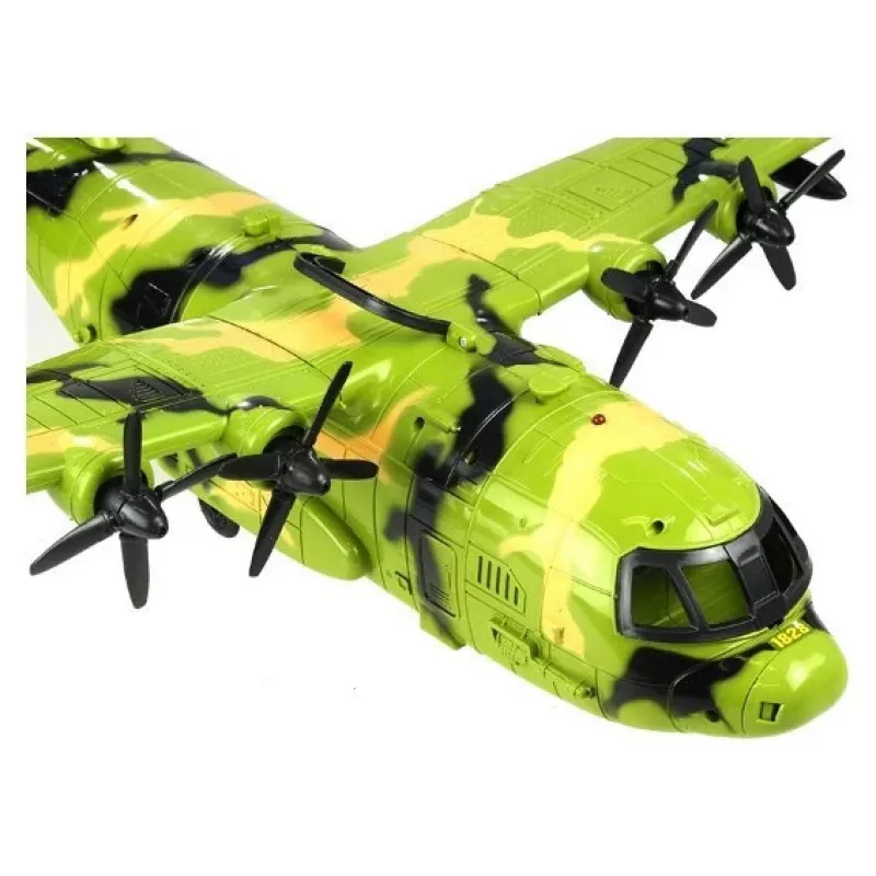 LEAN TOYS Riesiges Militärflugzeug 55cm mit Zubehör