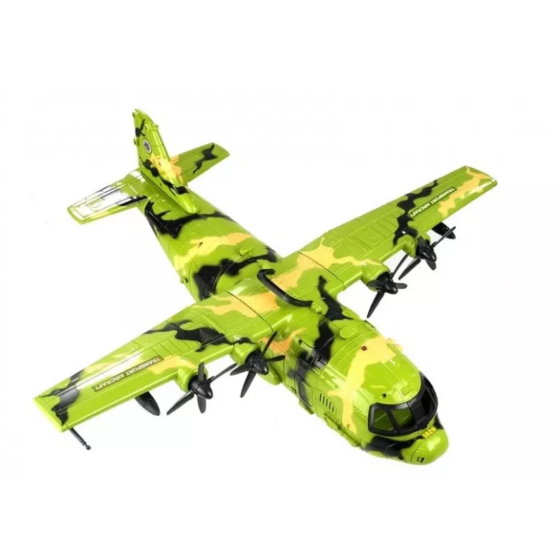 LEAN TOYS Riesiges Militärflugzeug 55cm mit Zubehör
