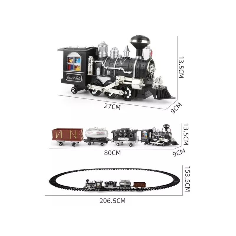 LEAN TOYS Huge Train mit Sound, Licht und Rauch 206,5 cm x 153,5 cm