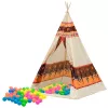 LEAN TOYS Indian Tipi Zelt Basis für Kinder + 60 Bälle 155 cm