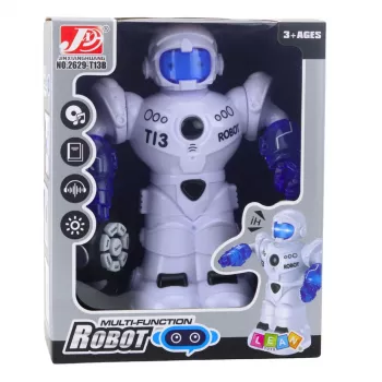 LEAN TOYS Intelligenter ferngesteuerter Roboter mit RC-Fernbedienung, Lichtern und Sounds
