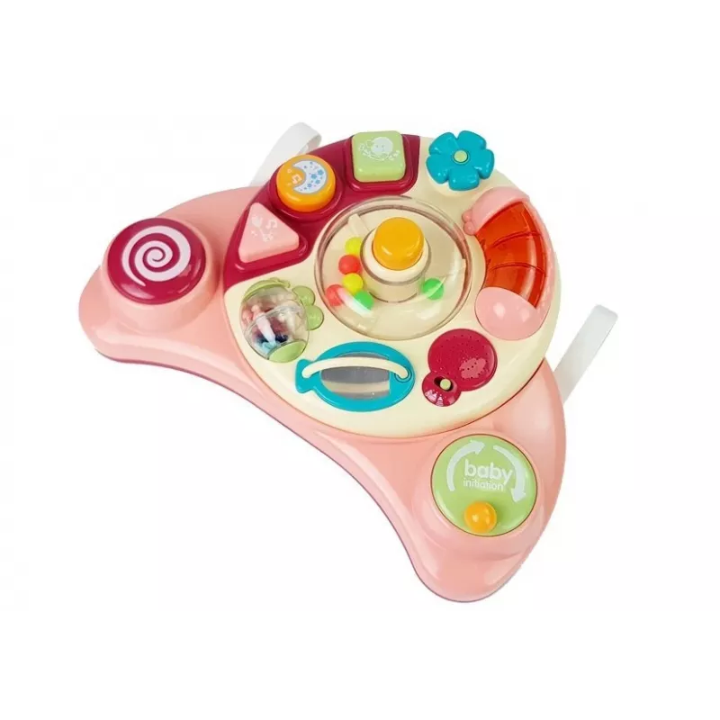 LEAN TOYS Interaktives Baby-Panel-Spielzeug Musik Tiere Pink