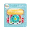 LEAN TOYS Interaktives buntes Nachzieh-Telefon-Spielzeug mit Rädern