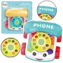 LEAN TOYS Interaktives buntes Nachzieh-Telefon-Spielzeug mit Rädern