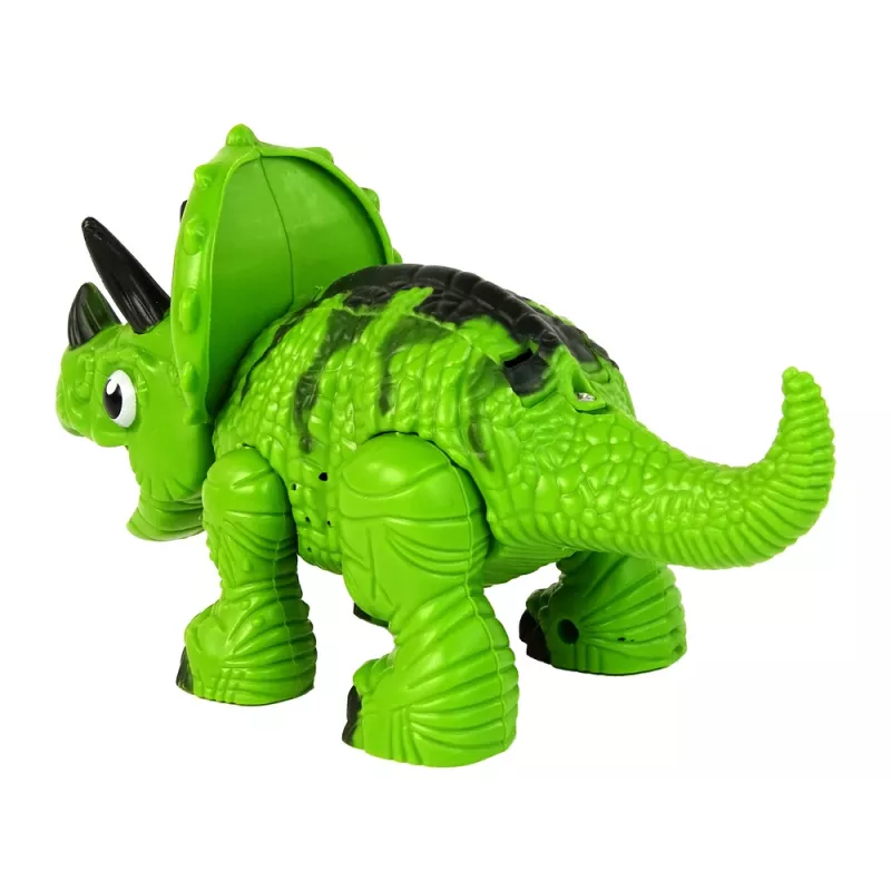 LEAN TOYS Interaktiver Dinosaurier Triceratops Dampf Wasser Sound Grün