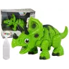 LEAN TOYS Interaktiver Dinosaurier Triceratops Dampf Wasser Sound Grün