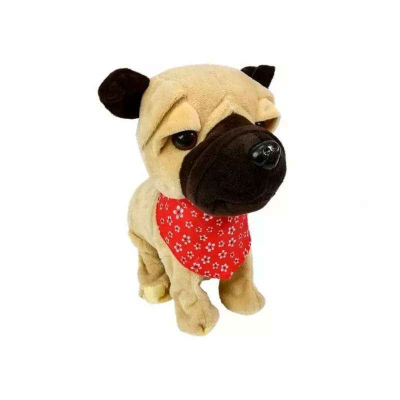 LEAN TOYS Interaktiver Hund an der Leine, bellt, wedelt mit dem Schwanz, Sensoren