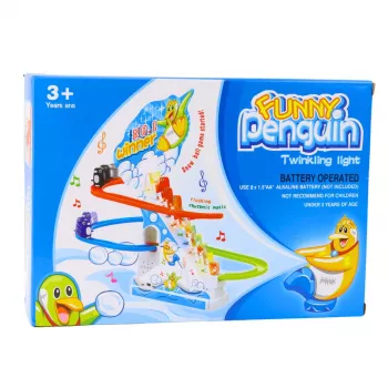 LEAN TOYS Interaktives Pinguin-Rolltreppen-Set für Kinder