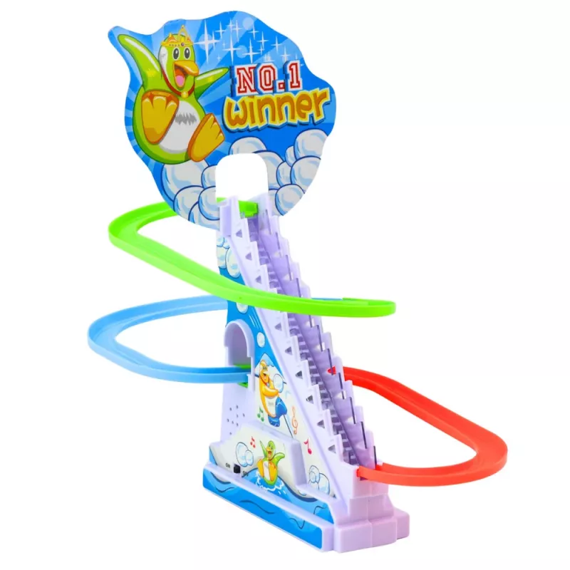 LEAN TOYS Interaktives Pinguin-Rolltreppen-Set für Kinder