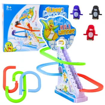 LEAN TOYS Interaktives Pinguin-Rolltreppen-Set für Kinder