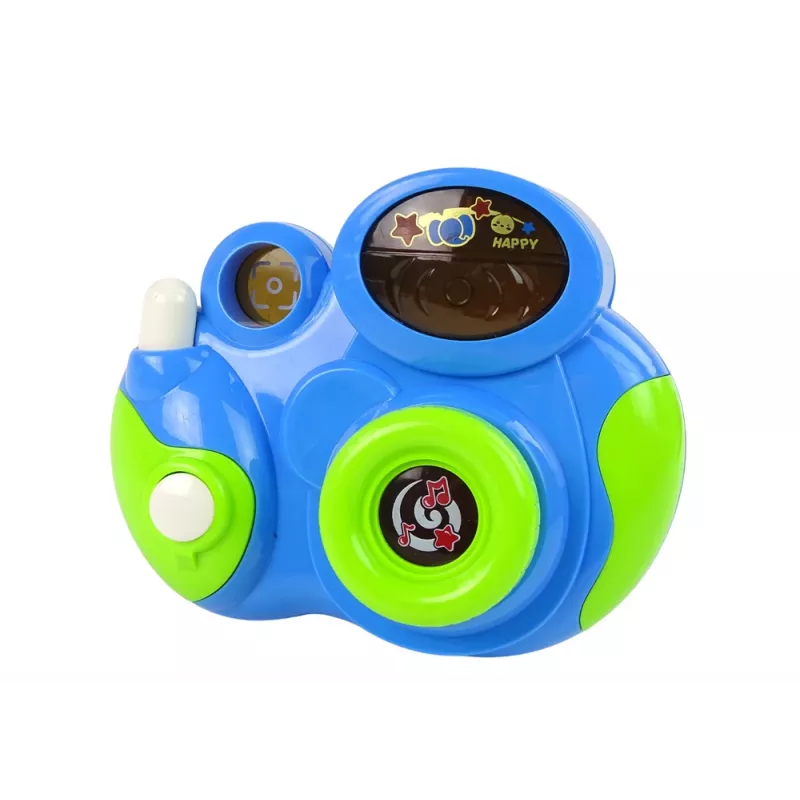 LEAN TOYS Interaktive Fotokamera für Babys mit Melodien aus Licht und Klang, blaue Farbe