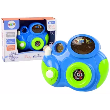 LEAN TOYS Interaktive Fotokamera für Babys mit Melodien aus Licht und Klang, blaue Farbe