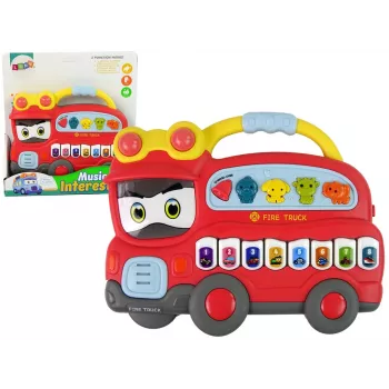 LEAN TOYS Interaktives Klavier Feuerwehr Sound Tiere Fahrzeuggeräusche Melodien