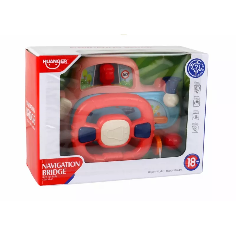 LEAN TOYS Interaktives Rosa Lenkrad Fahrsimulator Multifunktional