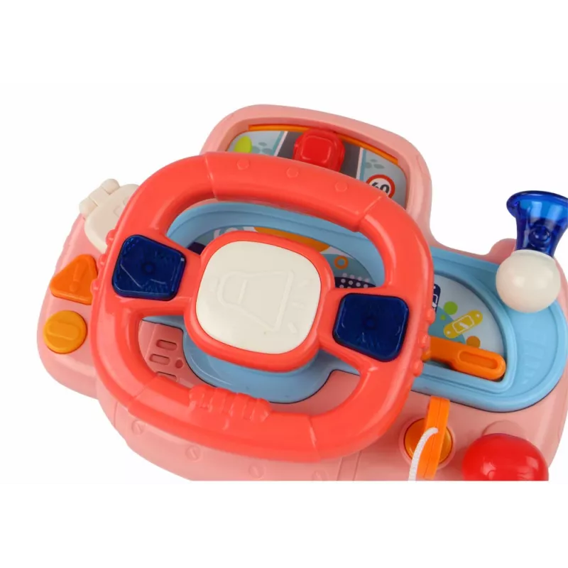 LEAN TOYS Interaktives Rosa Lenkrad Fahrsimulator Multifunktional