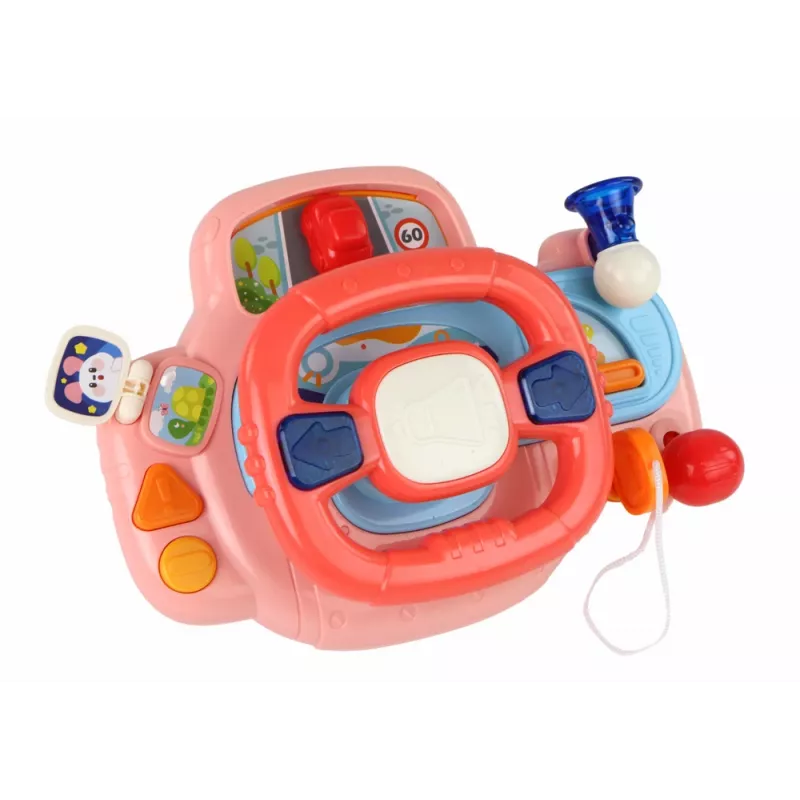 LEAN TOYS Interaktives Rosa Lenkrad Fahrsimulator Multifunktional