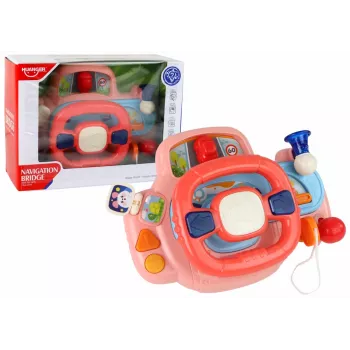 LEAN TOYS Interaktives Rosa Lenkrad Fahrsimulator Multifunktional
