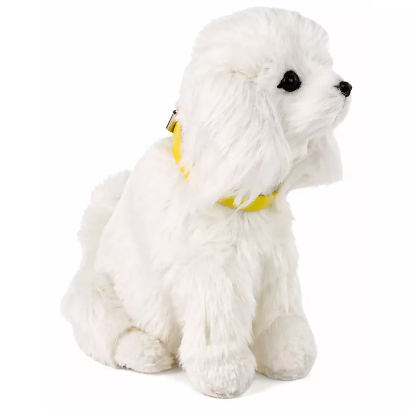 LEAN TOYS Interaktiver Plüschhund mit weichem Fell, Pudel, Kopf streicheln und Funktionen entdecken