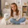 LEAN TOYS Interaktiver Plüschhund mit weichem Fell, Pudel, Kopf streicheln und Funktionen entdecken