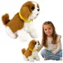 LEAN TOYS Interaktiver Plüschhund, weiches Fell, Cavalier-Rasse, Kopf streicheln und Funktionen entdecken
