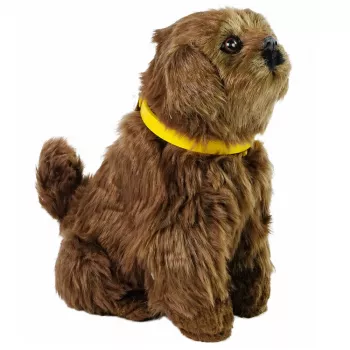 LEAN TOYS Interaktiver Plüschhund mit weichem Fell - Streicheln Sie seinen Kopf und lernen Sie seine Funktionen