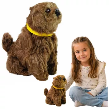 LEAN TOYS Interaktiver Plüschhund mit weichem Fell - Streicheln Sie seinen Kopf und lernen Sie seine Funktionen