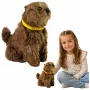 LEAN TOYS Interaktiver Plüschhund mit weichem Fell - Streicheln Sie seinen Kopf und lernen Sie seine Funktionen