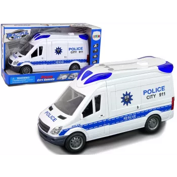 LEAN TOYS Interaktives Polizei-Radioauto mit Licht- und Soundeffekten, öffnende Türen