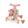 LEAN TOYS Interaktiver Lauflernwagen und Aktivitätstisch 2in1 Pink