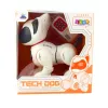 LEAN TOYS Interaktiver Roboterhund mit Fernbedienung, Licht und Sound, Weiß-Orange