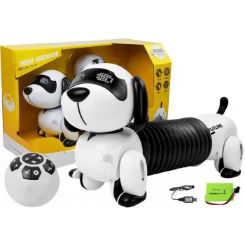 LEAN TOYS Interaktiver Roboterhund, ferngesteuert, Musik, Sound, Fernbedienungsball