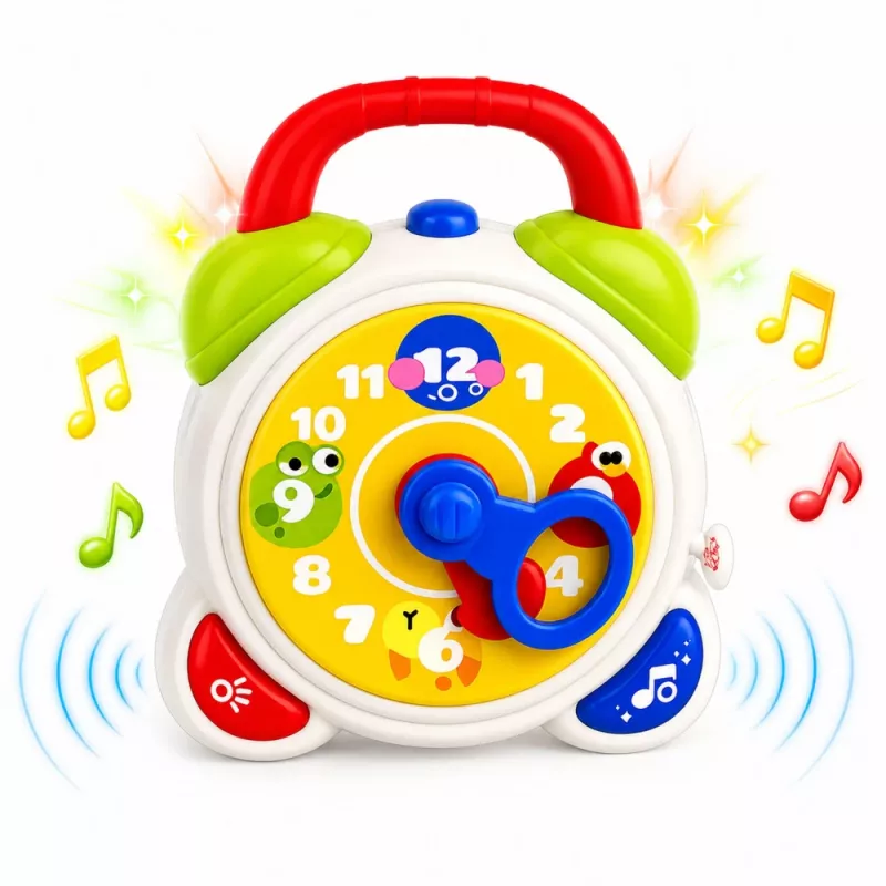 LEAN TOYS Interaktive sensorische Wecker für Kleinkinder mit Licht und Sound - Fuchs-Design, USB-C wiederaufladbar