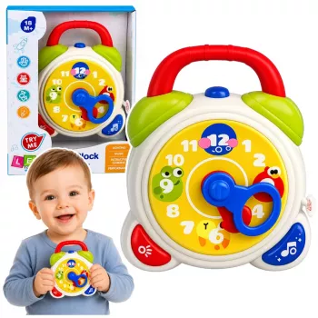 LEAN TOYS Interaktive sensorische Wecker für Kleinkinder mit Licht und Sound - Fuchs-Design, USB-C wiederaufladbar