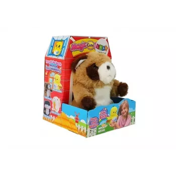 LEAN TOYS Interaktives Plüschtier Waschbär zum Nachsprechen