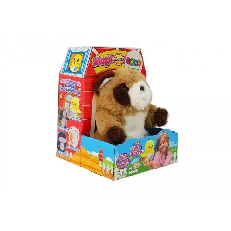 LEAN TOYS Interaktives Plüschtier Waschbär zum Nachsprechen