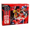 LEAN TOYS Interaktives Parkhaus mit Waschanlage und Werkstatt – Feuerwehr Spielset mit 8 Autos