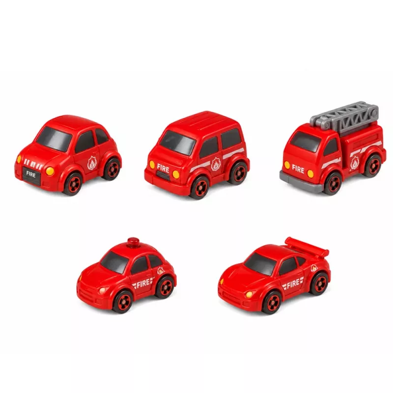 LEAN TOYS Interaktives Parkhaus mit Waschanlage und Werkstatt – Feuerwehr Spielset mit 8 Autos