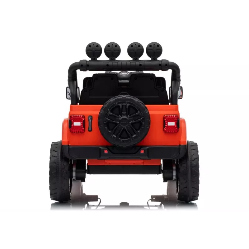 LEAN TOYS Jeep Rubicon DK-JWR558 24V Orange Batteriebetriebenes Kinderfahrzeug mit elternferngesteuerter Fernbedienung