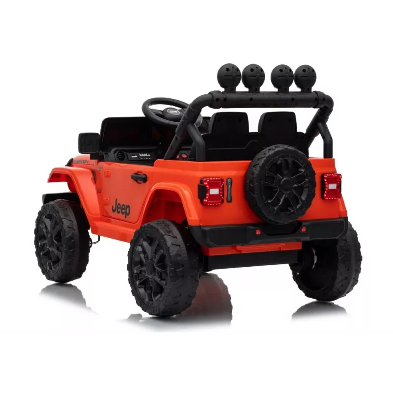 LEAN TOYS Jeep Rubicon DK-JWR558 24V Orange Batteriebetriebenes Kinderfahrzeug mit elternferngesteuerter Fernbedienung