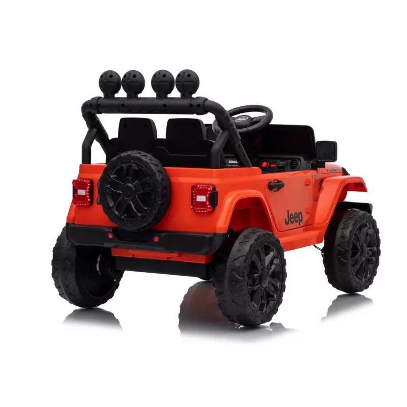 LEAN TOYS Jeep Rubicon DK-JWR558 24V Orange Batteriebetriebenes Kinderfahrzeug mit elternferngesteuerter Fernbedienung