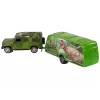 LEAN TOYS Jeep Fahrzeugset mit ziehendem Dinosaurier-Anhänger