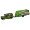 LEAN TOYS Jeep Fahrzeugset mit ziehendem Dinosaurier-Anhänger