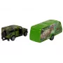 LEAN TOYS Jeep Fahrzeugset mit ziehendem Dinosaurier-Anhänger