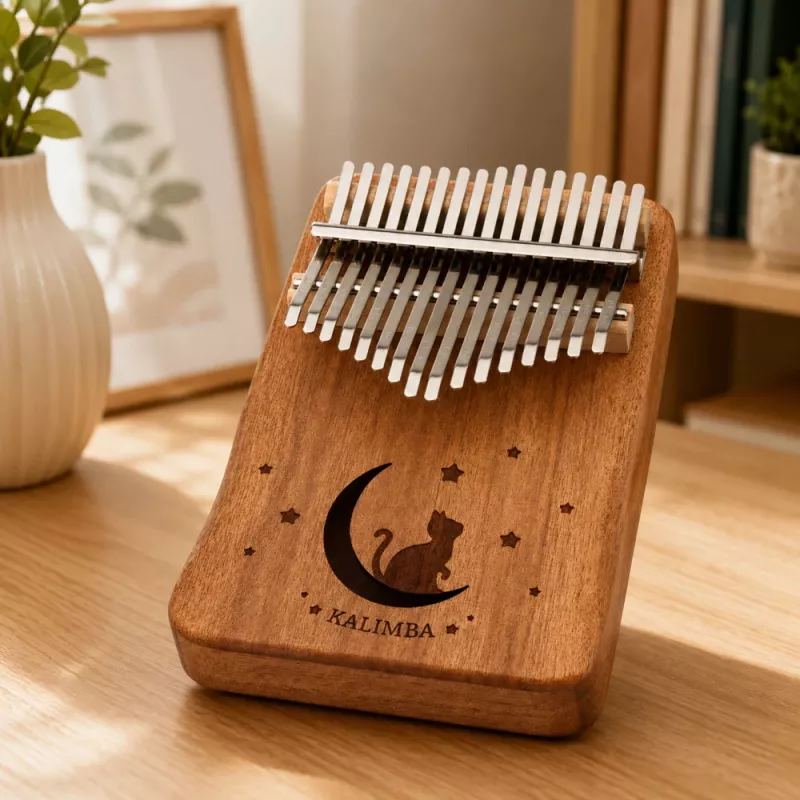 LEAN TOYS Kalimba 17 Tasten Holz Musikinstrument mit Zubehörtasche