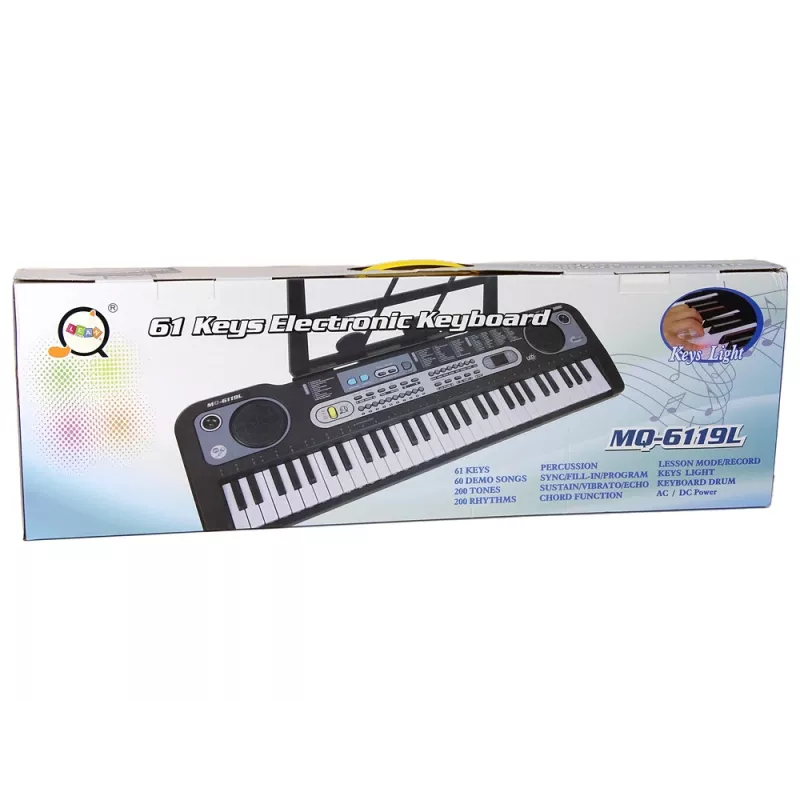 LEAN TOYS Keyboard mit Mikrofon Musikinstrument für Kinder Schwarz